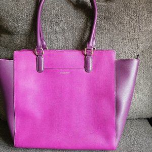 Vera Bradley Plum Wildwood Leather Morgan tote retired